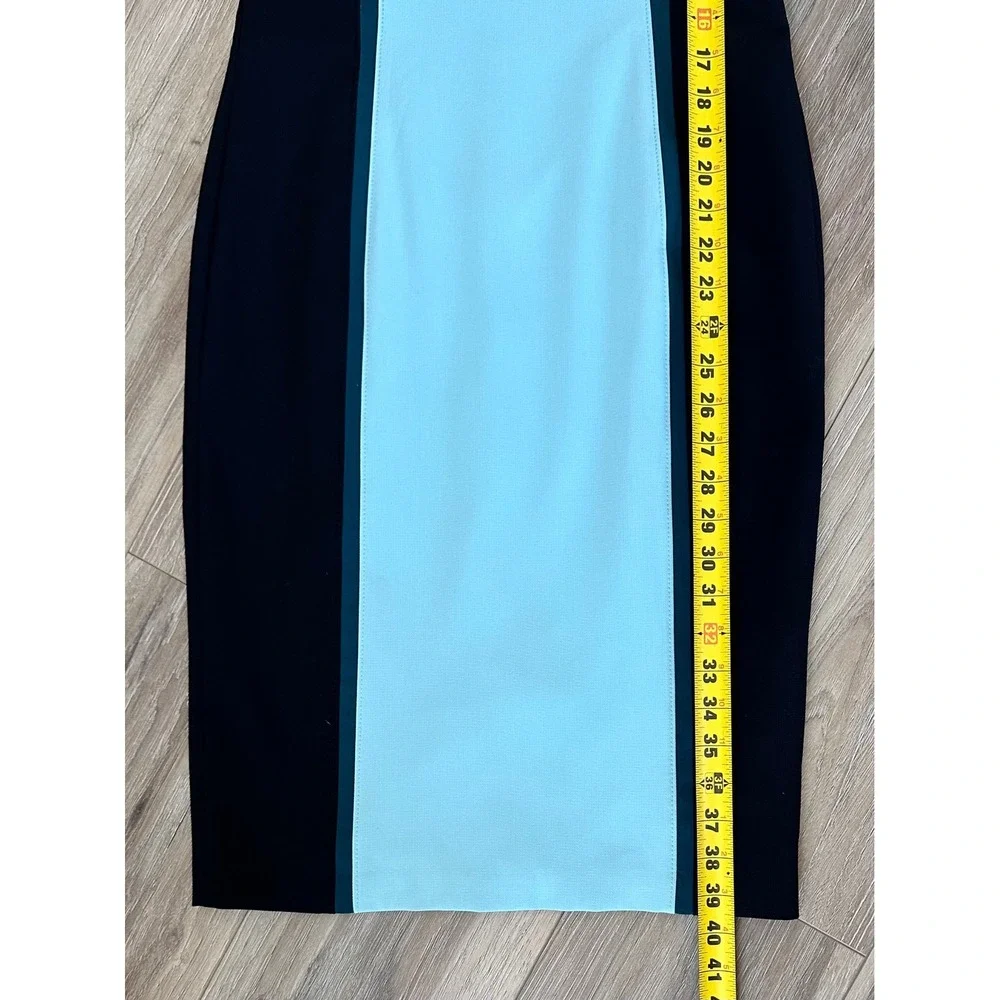 WHBM Colorblock Sheath Midi Dress 4 Sleeveless Timeless Retro 60's Mod Cocktail